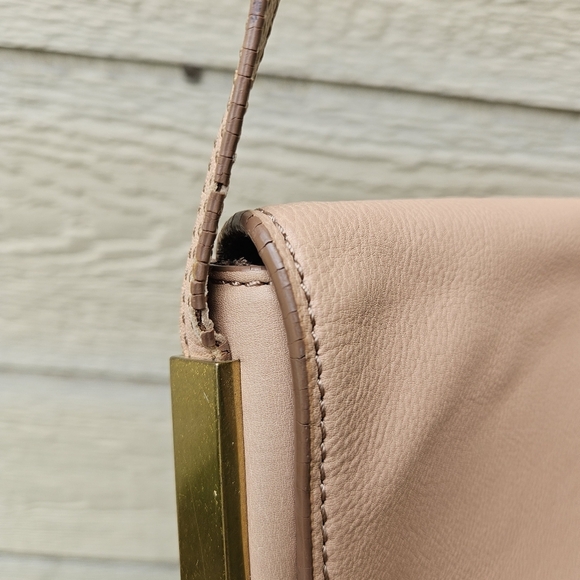 J. Crew blush pink leather rectangular flap crossbody bag - Picture 12 of 14